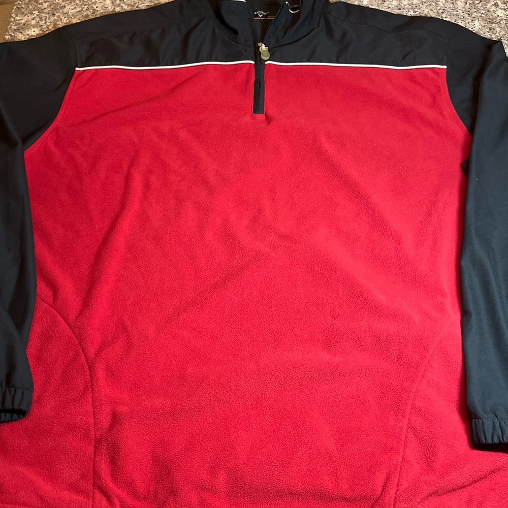 Callaway Golf Sport Red And Black 1/4 Zip Fleece Men’s Size XXL